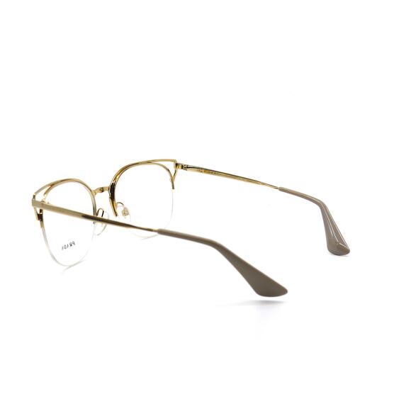 PRADA PR 64U 98R1O1 BROWN GOLD DEMO LENS AUTHENTIC EYEGLASSES FRAME - Picture 4 of 12